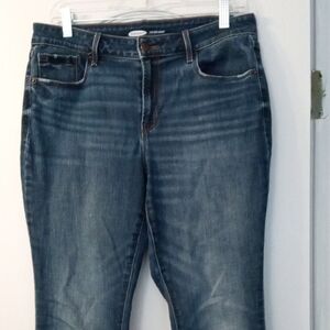 Old Navy Women's Straight Leg Jeans - Dark Blue
